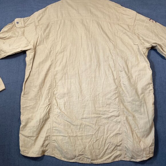 Coogi Mens Beige Long-Sleeve Button-Up Shirt 4XL 100% Cotton Casual Checked - Picture 11 of 13